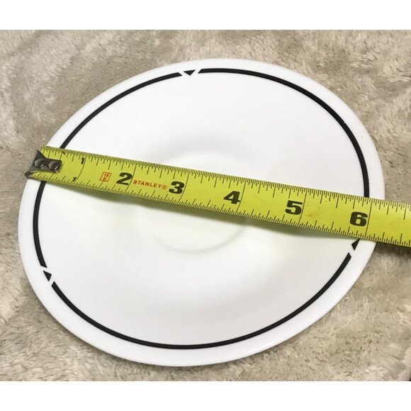 Set Of 6 Corelle Silk and Roses White & Black Saucers 6.25" Dishes - Picture 5 of 5